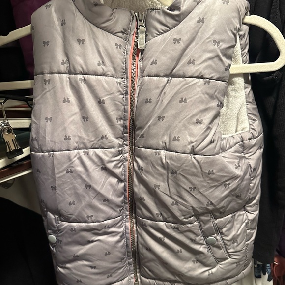 Carter's Other - Carter's Gray Puffer Vest with‎ Bow Print